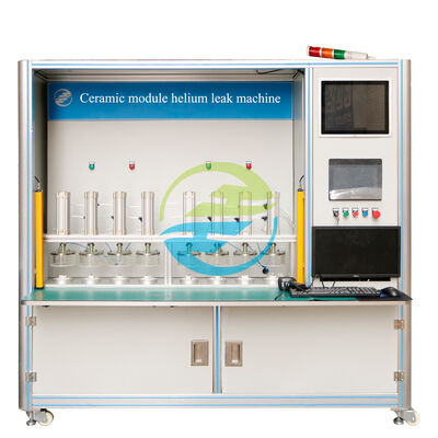 Harga bagus Peralatan Tes Kebocoran Helium Komponen Keramik Multi-Pusat 500 pcs / jam Sistem Deteksi Kebocoran Efisiensi Tinggi on line